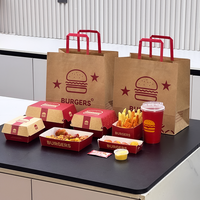 Échantillon Gratuit Prix Usine Boîte à Burger Qualité Alimentaire Emballage en Papier Contenant Alimentaire Boîte à Poulet Frit à Emporter Boîtes de Restauration Rapide