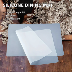 2025 Custom Eco-Friendly Non-Slip Silicone <b>Rectangle</b> Heat Resistant Kids <b>Placemats</b> Dining Crafts Refrigerator Liner - Product Image 2