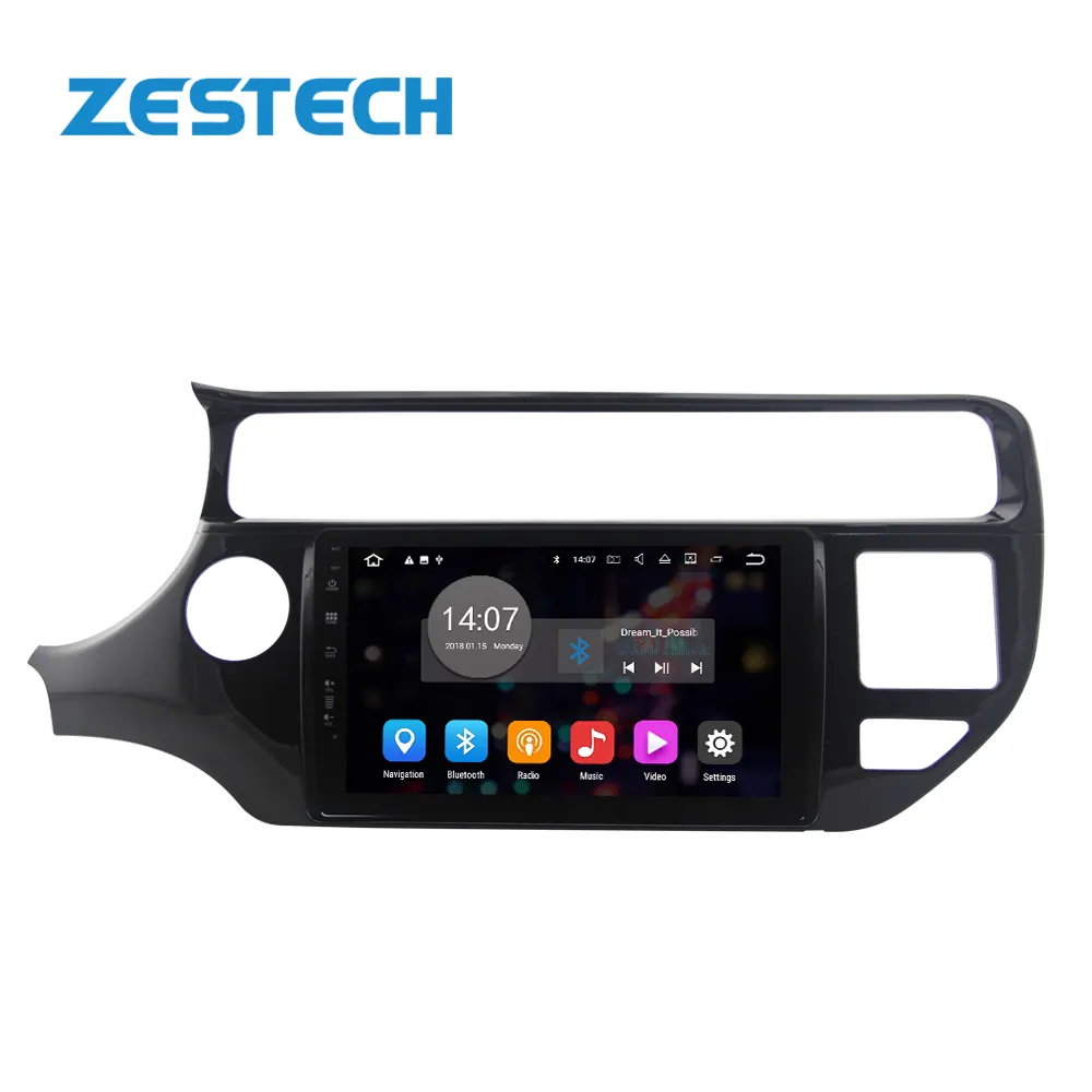 ZESTECH 공장 8667 8 코어 4GB + 128GB 자동차 DVD 플레이 기아 리오 2015 1280*720 2.5D IPS 3 USB MP3 DVR WIFI 4G/SIM CarPlay