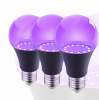 AC 110V 220V A60 Violet Noir Ampoule UV LED Violet Décoration Lampe avec E26 Base pour Corps Peinture Affiche Fluorescent Ampoule