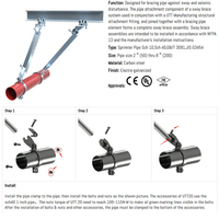 FM pour kit de fixation de tuyaux Unistrut, ensemble de colliers de serrage pour profilés Unistrut, support de tuyau réglable en métal galvanisé industriel (en pouces)