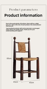 <span class=keywords><strong>Chaise</strong></span> <span class=keywords><strong>de</strong></span> salle à manger <span class=keywords><strong>en</strong></span> bois massif <span class=keywords><strong>de</strong></span> style rétro français Design moderne pour la maison Petit appartement restaurant B & B hôtel Corde arrière pour la cuisine - Product Image 6