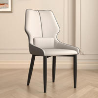 Chaise de salle à manger de luxe moderne haut de gamme, design élégant en cuir pour la maison, les loisirs, l'hôtel, la table à thé ou les réunions - Chaise de style simple