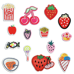 Tùy Chỉnh Chất Lượng Cao <span class=keywords><strong>Cherry</strong></span> Trái Cây Thiết Kế Sắt Trên Các Bản Vá Lỗi, Vải Thêu Vá Với Phim Hoạt Hình Trái Cây Thiết Kế - Product Image 3