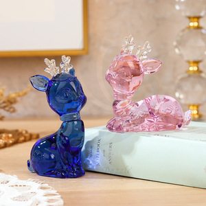 Figurine de cerf en cristal Darz, mini ornement en verre, décoration d'intérieur, collection de cadeaux, imprimé cartoon - Product Image 3