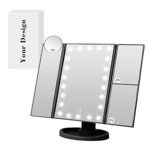 0728 Top Selling <b>Led</b> Soft Light Brightness <b>Makeup</b> <b>Mirror</b> 2x and 3x Magnifying Glasses Intelligent Touch Screen Vanity - Product Image 4