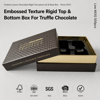 Scatola di Lusso Personalizzata per Cioccolatini con Coperchio e Base, Logo in Lamina d'Oro, Cartone Rigido per Cioccolatieri Artigiani, Mercato USA