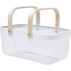 Panier de rangement en fer forgé de qualité supérieure, panier de rangement en acier maillé à double poignée, paniers empilables en fil métallique – Offre spéciale - Product Image 2