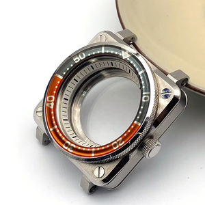 Boîtier de montre en acier noir avec anneau goutte à goutte en caoutchouc fond Transparent pour <span class=keywords><strong>SKX009</strong></span> SKX007 SRPD accessoires de montre de mouvement automatique - Product Image 6