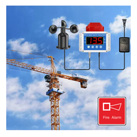 Anémomètre sans fil RS485 MODBUS 0-40 m/s, capteur de vitesse du vent pour grue, transmetteur avec écran numérique et système d'alerte