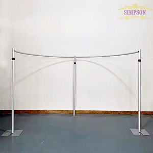 Estructura de soporte telescópica de tubo de aluminio con arco curvo para telón de fondo de boda, velo y telón de fondo de escenario - Product Image 1