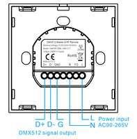 Controlador maestro DMX512 remoto para tira de LED, panel de pared RF 2 en 1 CCT de color mono con atenuación DIM, color blanco dual, 2 en 1, LED