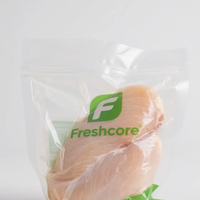 Logo personnalisé recyclable 121 ° Sauce de cuisson C, marinade pour poulet, sachet sous vide haute barrière, sachet rétractable transparent