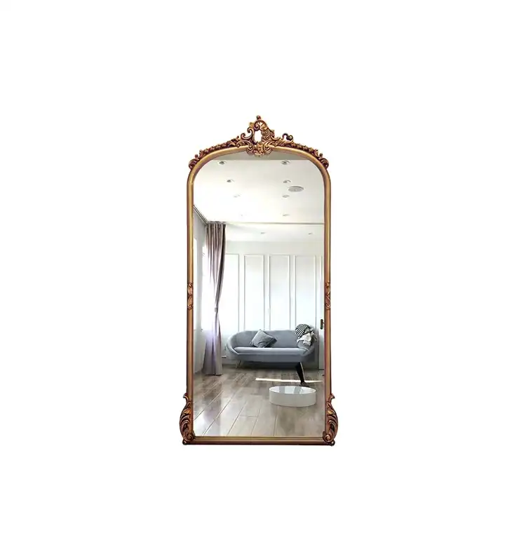 Европейское зеркало для всего тела, резное напольное зеркало, Золотое Ретро классическое напольное зеркало