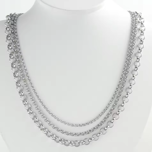 Collar <span class=keywords><strong>de</strong></span> Cadena <span class=keywords><strong>de</strong></span> <span class=keywords><strong>Perlas</strong></span> Redondas <span class=keywords><strong>de</strong></span> Acero Inoxidable <span class=keywords><strong>de</strong></span> 3/4/5/6/7mm al por Mayor, Joyería para Parejas, Regalos para Mujeres y Hombres, Accesorios DIY - Product Image 2