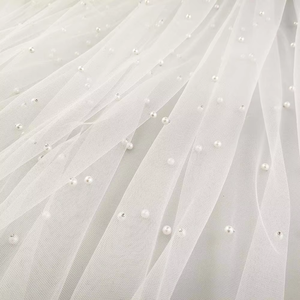 100% Polyester Nylon Tulle Perle Perlé Tissu Blanc Design 20 Couleurs Teint Motif pour Robes Sacs Tentes Accessoires pour Filles - Product Image 6