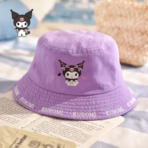 Botu Anime Cartoon My Melody Kuromi simpatici cappelli da pesca stampati per ragazze protezione estiva per bambini cappello da sole da spiaggia