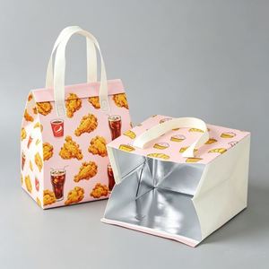 Sac isotherme personnalisé imprimé pour livraison de gâteaux au poulet, sacs isothermes non tissés en aluminium pour emballage de plats à emporter rapides - Product Image 2