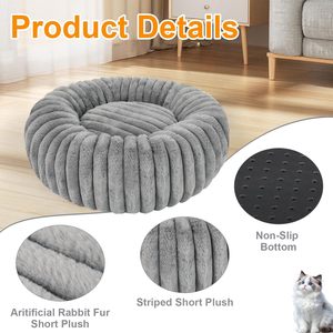 Warm Pet Kennel in Winter High Weight Straight Rabbit Plush Pet <b>Mat</b> Round <b>cat</b> Kennel Dog Bed - Product Image 5