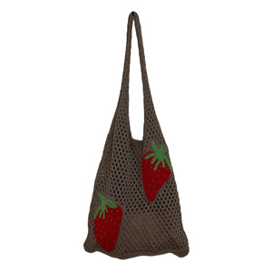 Borsa a mano con Design alla ciliegia alla moda da donna a maglia con grande borsa a tracolla leggera all'uncinetto per la spiaggia <span class=keywords><strong>o</strong></span> la gita <span class=keywords><strong>estiva</strong></span> - Product Image 4