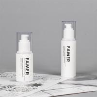 Flacons de voyage en plastique sans air de 30 ml pour masque facial, shampoing, crème contour des yeux – Bouteilles vides pour soins de la peau avec bouchon à clapet et impression sérigraphiée