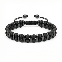 Bracelet ajustable en pierre naturelle hématite et œil de tigre de 4 mm avec cordon noir, prix de gros pour hommes, femmes, cadeau, fête