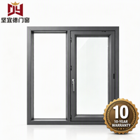 Fenêtre à battant en aluminium à rupture de pont thermique au design moderne, multifonctionnelle, inclinable et pivotante, avec verre Low-E pour maison