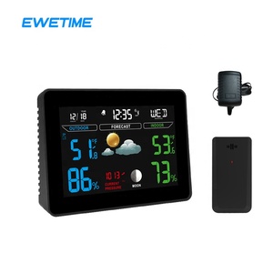 Ewetime đài phát thanh kiểm soát không dây kỹ thuật số Trạm thời tiết với phong vũ biểu Dự báo thời tiết nhiệt kế và độ ẩm - Product Image 2