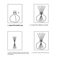 Bâtonnets diffuseurs d'arômes floraux sans flamme en fibre, longueur étendue, éliminent les odeurs, pour usage domestique intérieur
