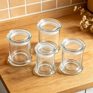 Frascos <span class=keywords><strong>de</strong></span> Vidrio Transparentes Personalizados en Stock <span class=keywords><strong>de</strong></span> 70ml, 220ml, 370ml para Velas y Portavelas con Tapa <span class=keywords><strong>de</strong></span> Vidrio - Product Image 4
