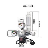 DEM AC0104 petit compteur de bulles à double jauge CO2 soupape de réduction de pression régulateur de CO2 pour aquarium
