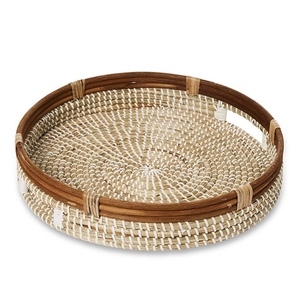 Eco Friendly Natural Braided Seagrass <b>Woven</b> <b>Basket</b> Tray For Home Decor Storage Customizable Size Logo Vietnam Factory - Product Image 4