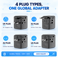 Adaptateur de voyage universel 35W GaN à charge rapide avec PD USB-C pour téléphone portable, tablette, voyages d'affaires