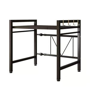 Estante Metálico Expandible para Microondas, Organizador de Cocina Independiente con Ganchos para Encimera - Product Image 1