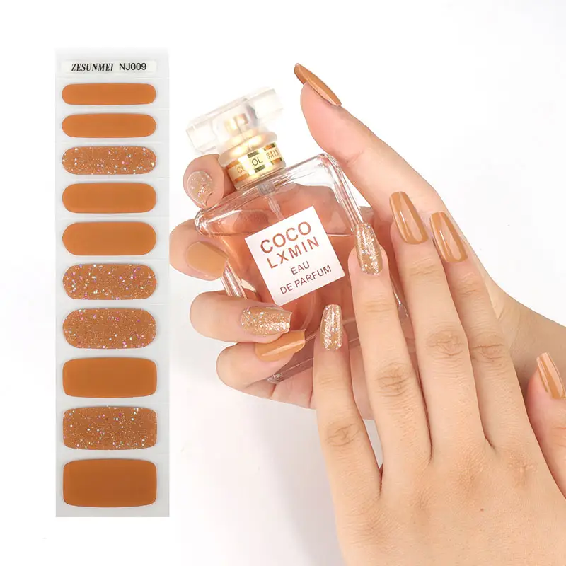 Vente en gros de bandes d'ongles en gel semi-durci, autocollants non toxiques, enveloppes d'ongles en gel semi-durci de longue durée