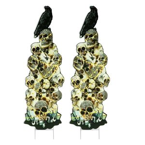 Decoraciones de Halloween para Exteriores, Calavera Gigante de 39 Pulgadas con Luces LED, Letreros de Jardín Transfronterizos - Product Image 6