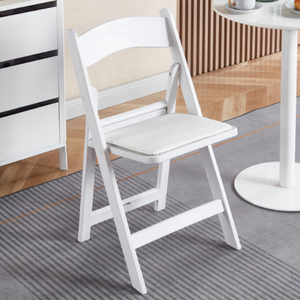 Silla plegable <span class=keywords><strong>de</strong></span> resina <span class=keywords><strong>de</strong></span> Wimbledon blanca moderna, cómoda y portátil para jardín al aire libre, sala <span class=keywords><strong>de</strong></span> estar, escuela, comedor, parque, uso en la cocina - Product Image 5