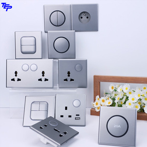 Interrupteur mural circulaire TEP L87, 1 bouton, 1 voie, panneau en verre trempé, design unique, indicateur LED, contrôleur 20A, durable - Product Image 2