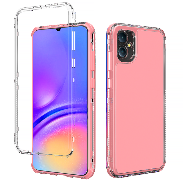 Heavy Duty Transparent Acrylic TPU +PC 3 in 1 Phone Case for Samsung Galaxy A05 A05S A15 A25 A35 A55 360 Protector Hard Case