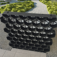 Grille alvéolée industrielle perméable pour usage en parc, taille 500*500, stabilisateur de route en béton pour remplissage de gravier, grille en PP