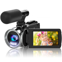HDV 8162 Plus 专业 4K 数码手持摄像机，带 48MP 照片拍摄功能，18 倍变焦，3.0 英寸 IPS 屏幕，适合儿童