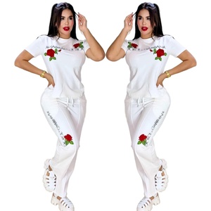 Ropa de Marca para Mujer, Nueva Colección Otoño Invierno, Conjunto de Pantalones Casuales Estampados, Conjunto de 2 Piezas con Patrón Sólido, Moderno y Elegante - Product Image 1