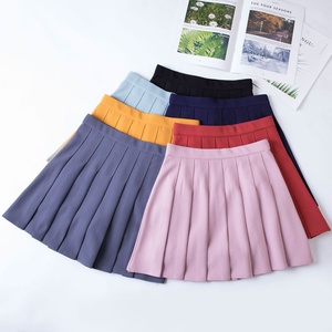 <span class=keywords><strong>Jupe</strong></span> plissée taille haute élastique amincissante d'été avec short de sécurité intégré et effet drapé - Product Image 5