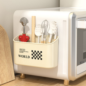 Wall Mounted Magnetic Refrigerator <b>Shelf</b> Rectangle Dual Purpose Side Hanger For <b>Kitchen</b> Utensils And Cling Film Storage - Product Image 1