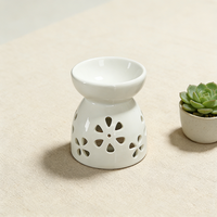 Diffuseur d'aromathérapie en céramique blanche en forme de fleur creuse, décoration de chambre à coucher, outil de diffusion de parfum quotidien