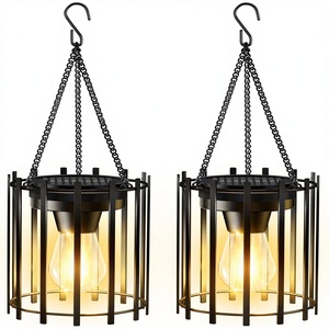 <span class=keywords><strong>KOOPER</strong></span> Lanternes solaires LED d'extérieur, étanches, marche/arrêt automatique, suspendues, décoratives, en métal, pour allée de jardin, lot de 2 - Product Image 1