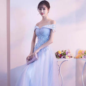 Gaun Pesta Putri Model Ruffle S840, Gaun <span class=keywords><strong>Prom</strong></span> Off-Shoulder Panjang Elegan 2024, Gaun Malam untuk Pesta dan Pemotretan - Product Image 2