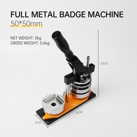 Kit de machine à badges carrés DIY personnalisés 50x50mm (2x2 pouces) – Machine manuelle à pression rotative pour la fabrication d'aimants de réfrigérateur et de boutons métalliques