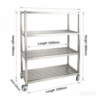 Étagère de rangement de cuisine en acier inoxydable 304 de qualité alimentaire, support fixe pour assiettes solides pour restaurant, cuisine professionnelle, entrepôt