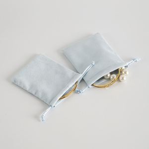 Wholesales Luxury Custom <b>Drawstring</b> Bag Small Velvet String Gift Bag with Logo Print Jewelry Dustproof Storage Bag - Product Image 2